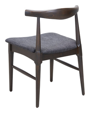 Zuo Modern Tuzka Dining Chair Set Of 2 - Stylish Gray & Espresso Design For Modern Elegance & Comfort Gray 100% Polyester,Rubberwood 110513-zuo-modern
