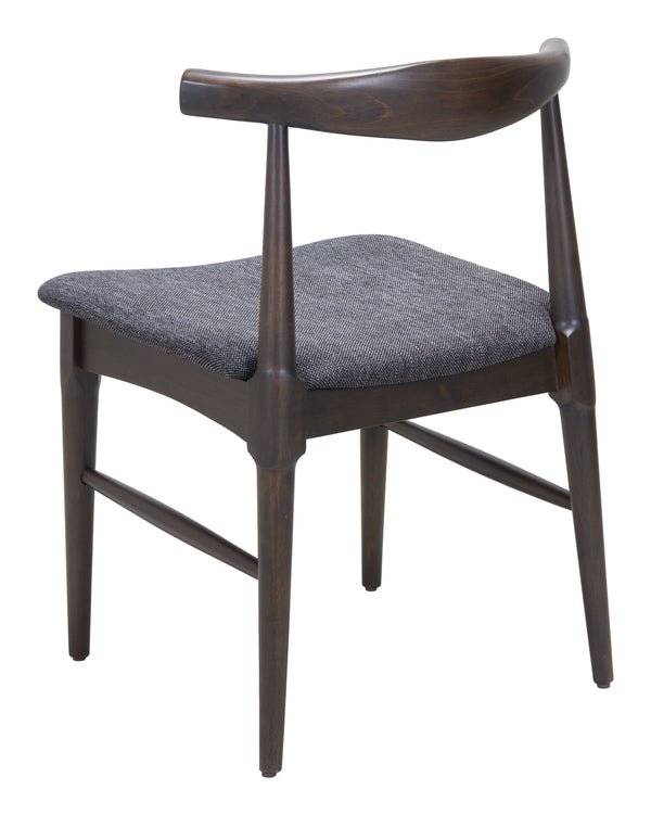 Zuo Modern Tuzka Dining Chair Set Of 2 - Stylish Gray & Espresso Design For Modern Elegance & Comfort Gray 100% Polyester,Rubberwood 110513-zuo-modern