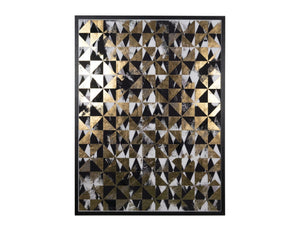 Sunpan OVERPRINT Diptych Set of 2 - 38" x 48" Modern Black Frame with Gold Leaf Accents for Luxe Decor A0320