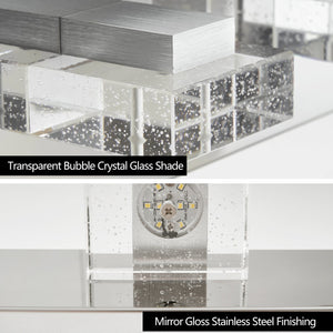 English Elm 31" Modern Chrome 5-Light Led Vanity Light Fixture With Square Acrylic Shades For Stylish Bathrooms W2312P374927