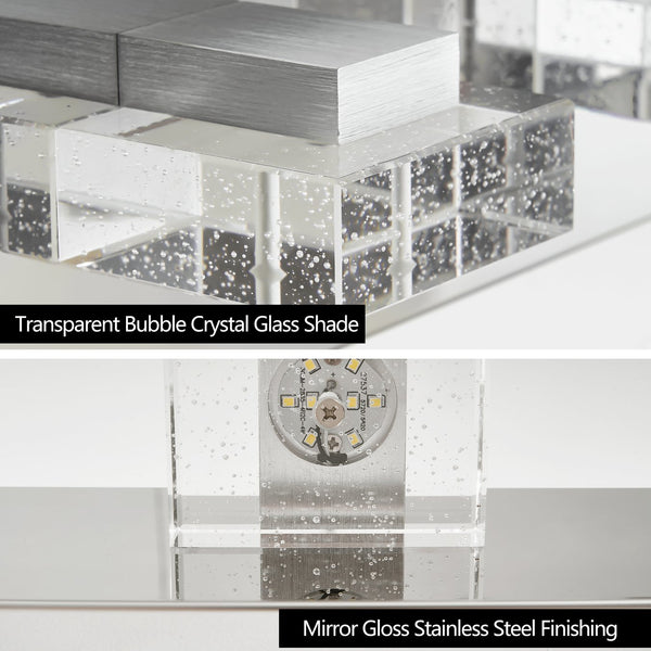 English Elm 31" Modern Chrome 5-Light Led Vanity Light Fixture With Square Acrylic Shades For Stylish Bathrooms W2312P374927