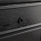 English Elm Modern Farmhouse 6-Drawer Chest Of Drawers For Bedroom, Wooden Bedroom Drawer Dresser With 6 Storage Drawers,6 Drawer Dresser Chests For Bedroom Black