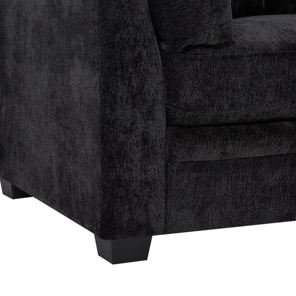 English Elm Christopher Knight Home® - 83.50" Modern Flared Arms Sofa with Chenille Upholstery, High-Density Cushions and Sturdy Legs Black N771P345835H