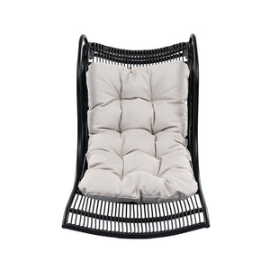 English Elm Christopher Knight Home® - 3 Piece Wicker Patio Set with Cloud-Like Cushions, Acacia Top Table, Rust-Resistant Steel Frame Beige+Black N780P209442B