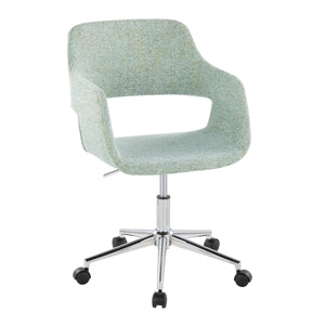 English Elm Contemporary Sculpted Low Back Task Chair with Chrome Base for Home Office Green B202P223909