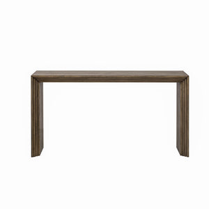 English Elm U_Style Modern Console Table – Sleek Paulownia Wood Veneer Design For Entryway & Living Room Style N711P205930N-GIGA