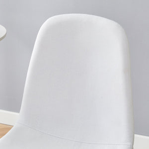 English Elm 4-Piece Modern Luxe Dining Set With Glass Table & Chic White-Gold Chairs For Stylish Interiors W1151S03683