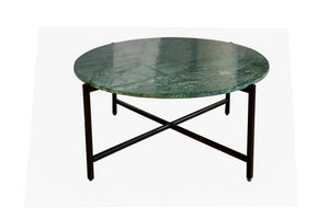 English Elm Green Marble Nesting Table With Sturdy Grey Metal Frame - Chic Space-Saving Design For Any Room B346P320749