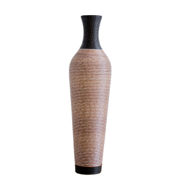 English Elm 39.4" Handcrafted Pvc Tall Floor Vase Textured Boho Accent for Entryway or Living Room W2796P446190