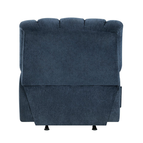 English Elm Gentle Rocking Reclining Chair with Chenille Upholstery, Ultra-Comfort Seat, Smooth Motion Recliner for Living Room Relaxation and Support Blue 41 L x 32 W x 29 H B011P347314