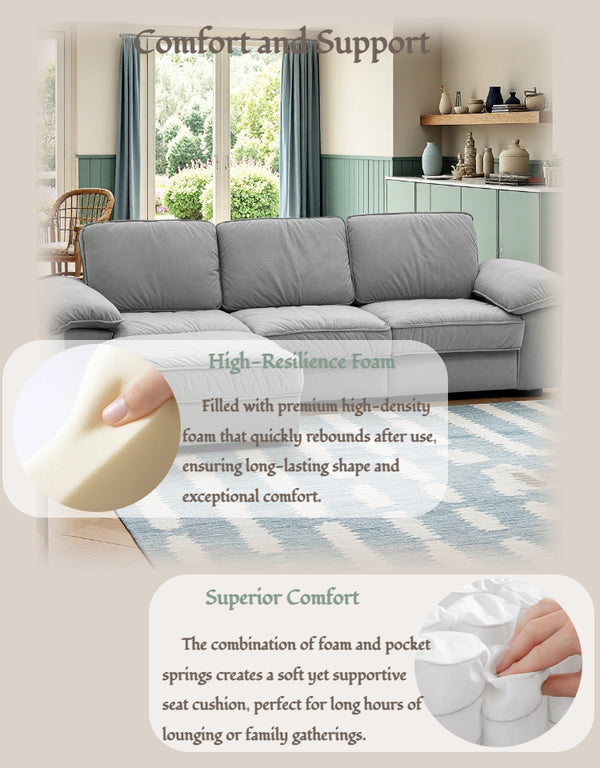 English Elm Fx-P20M-3S0-Gy Modern L-Shaped Sectional Sofa With Chaise & Ottoman – Cozy, Space-Saving Design! W576S00232