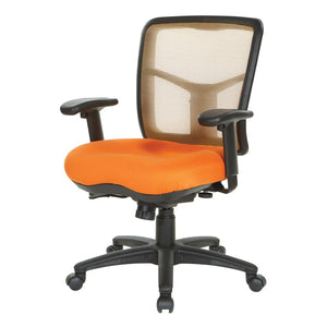 OSP Home Furnishings Orange Air Mist Ergonomic Mesh Back Office Chair with Adjustable Arms and Lumbar Support 92555-9270