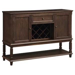 English Elm Declan Rustic Espresso Sideboard Server with Drawer, Lower Shelf & Wine Storage — Stylish Dining Organizer B062P353478