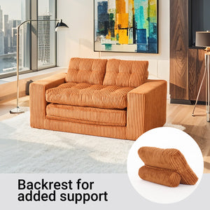 English Elm Loveseat Convertible Sofa Bed - Memory Foam Comfort, No Assembly, Stylish Corduroy For Small Spaces W2959P379139