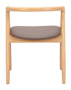 Zuo Modern Peker Dining Chair Set Of 2 – Modern Brown & Natural Faux Leather With Elegant Whitewashed Elm Brown 100% Polyurethane,Elm Wood 110553-zuo-modern