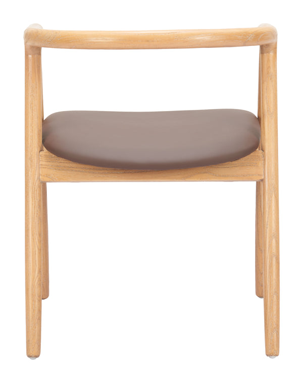 Zuo Modern Peker Dining Chair Set Of 2 – Modern Brown & Natural Faux Leather With Elegant Whitewashed Elm Brown 100% Polyurethane,Elm Wood 110553-zuo-modern