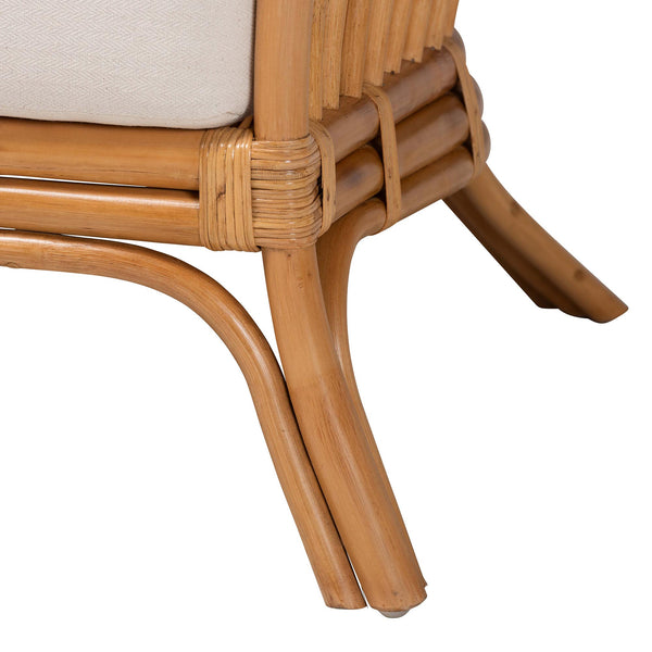 English Elm Bohemian Natural Rattan Arm Chair with Chevron Weave and Removable Cushion Seat B2750P467755