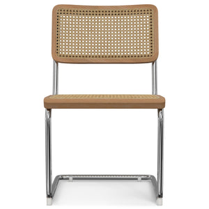 English Elm Madalyn Dining Chairs Set Of 2 - Modern Bauhaus Inspired Design With Chrome Base & Woven Cane Seat B136P266932