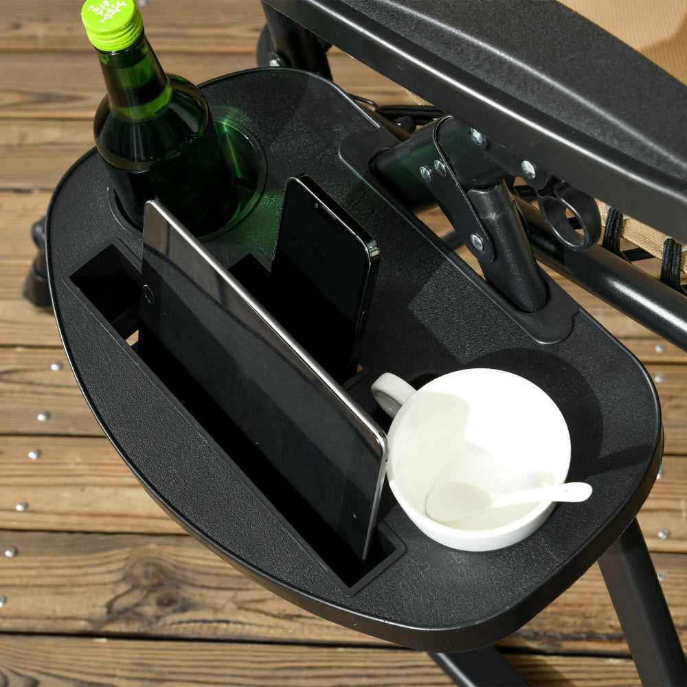 English Elm Outsunny 2-Piece Zero Gravity Rocking Chairs Set With Cup Holder & Pillow – Foldable, Portable Comfort W2225P174343-GIGA