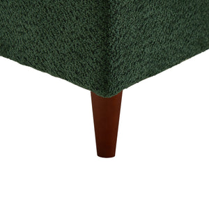 English Elm Indoor Boucle Chaise Lounge with Detachable Ottoman Convertible Daybed Bedroom Reading Nook Green W5515P438696