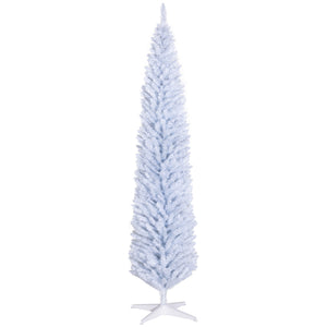 English Elm Homcom 8' Slim Pencil Christmas Tree - Realistic 618 Branch Tips, Space-Saving Design For Any Room W2225P249666