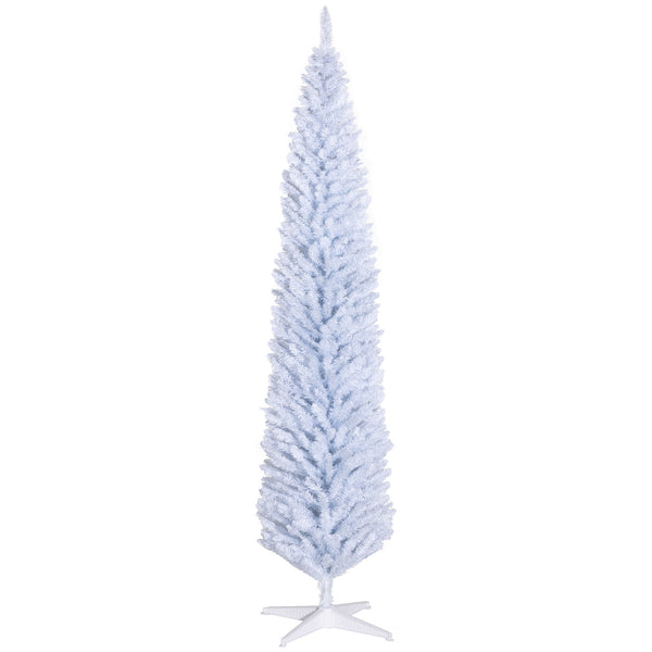 English Elm Homcom 8' Slim Pencil Christmas Tree - Realistic 618 Branch Tips, Space-Saving Design For Any Room W2225P249666