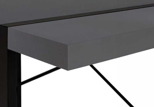 English Elm Computer Desk – Modern Grey Laminate With Black Metal Frame, Ideal For Home Office & Study Use B2710P219882