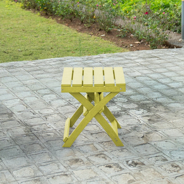 English Elm Seaview Recycled Hdpe Outdoor Folding Side Table Uv Resistant Patio Deck Use Yellow B2745P409722
