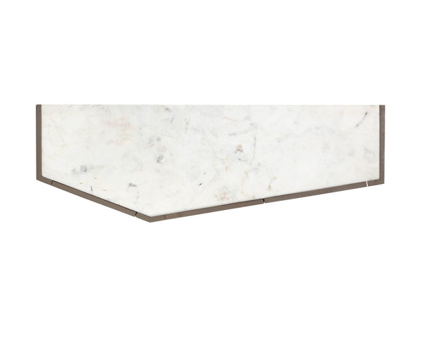 Sunpan SIMMONS Sideboard - Modern Artisanal Storage with Marble Top & Mango Wood for Contemporary Spaces 107344