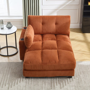 English Elm United Cozy Cloud Sleeper Sofa & Chaise Lounge Chair With Usb, Cup Holders & Adjustable Backrest W1568S00164-GIGA