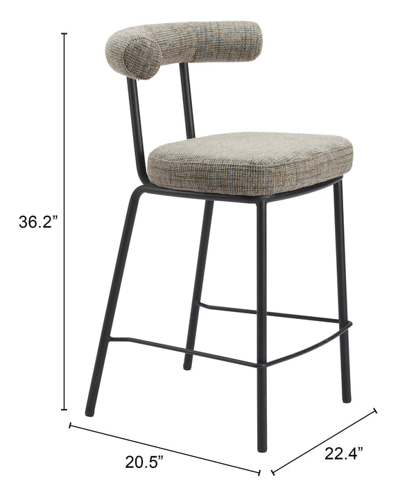 Kede Counter Stool Green Tweed 110099 Zuo Modern