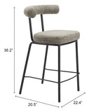 Kede Counter Stool Green Tweed 110099 Zuo Modern