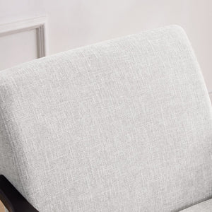 English Elm Accent Chair With Ottoman Set - Mid Century Modern Upholstered Grey Chair & Footrest For Any Room W2975P223179