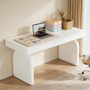 English Elm Sturdy Two-tier Computer Desk with File Cabinet and Monitor Riser for Home Office T3971P453207