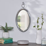 Christopher Knight Home® - Noble House - Grover Modern Handcrafted Oval Aluminum Wall Mirror, Silver