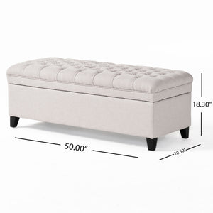 English Elm Christopher Knight Home® - Juliana Storage Ottoman – Stylish Light Grey Upholstered Seat With Hidden Compartment For Living Spaces 57741.00LGR