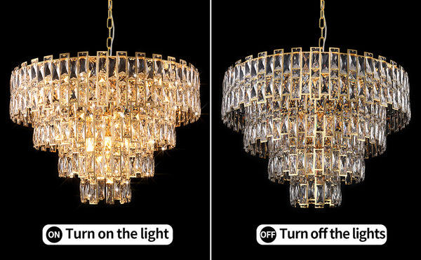 English Elm Gold French Empire Chandelier with Tiered K9 Crystal and 21 Lights for Dining Rooms W2869P476455