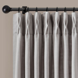 English Elm 2-piece Pinch Pleat Poly Linen Curtain Panels Tailored Formal Drape for Any Room Grey B035P482986