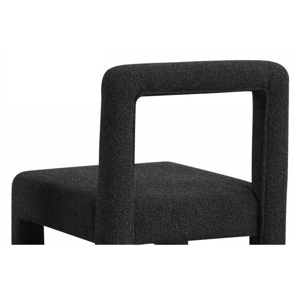 English Elm Modern Boucle Dining Chairs Set of 2 with Square Open Back, Foam-Padded Seats, Stylish Mid-Century Appeal Black 33 L x 28 W x 21 H B011P352526
