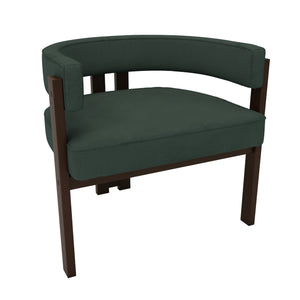 English Elm Modern Chenille Barrel Dining Chair with Metal Base, Plush Foam Seat, Compact Accent Seat for Home Emerald W395P233455