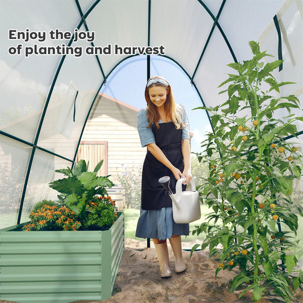 English Elm 6' Gothic Arch Walk-in Greenhouse Steel Frame Pe Cover with Sandbag Anchors T3971P402270