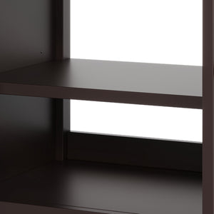 English Elm Christopher Knight Home® - 30" Bathroom Vanity with Ceramic Sink, Solid Wood Legs, Adjustable Shelf, Tip-Out Tray, Soft-Close Hinges, Silver Knobs, Moisture-Resistant Finish Dark Brown N817P286250D