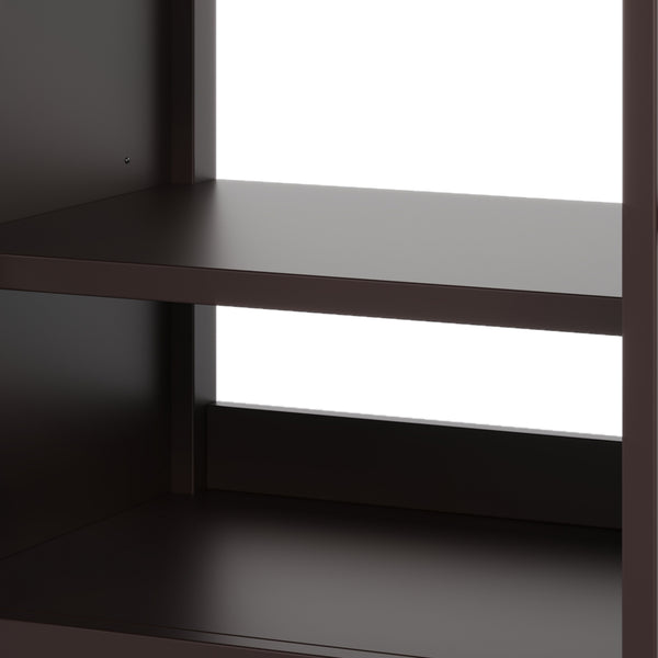 English Elm Christopher Knight Home® - 30" Bathroom Vanity with Ceramic Sink, Solid Wood Legs, Adjustable Shelf, Tip-Out Tray, Soft-Close Hinges, Silver Knobs, Moisture-Resistant Finish Dark Brown N817P286250D