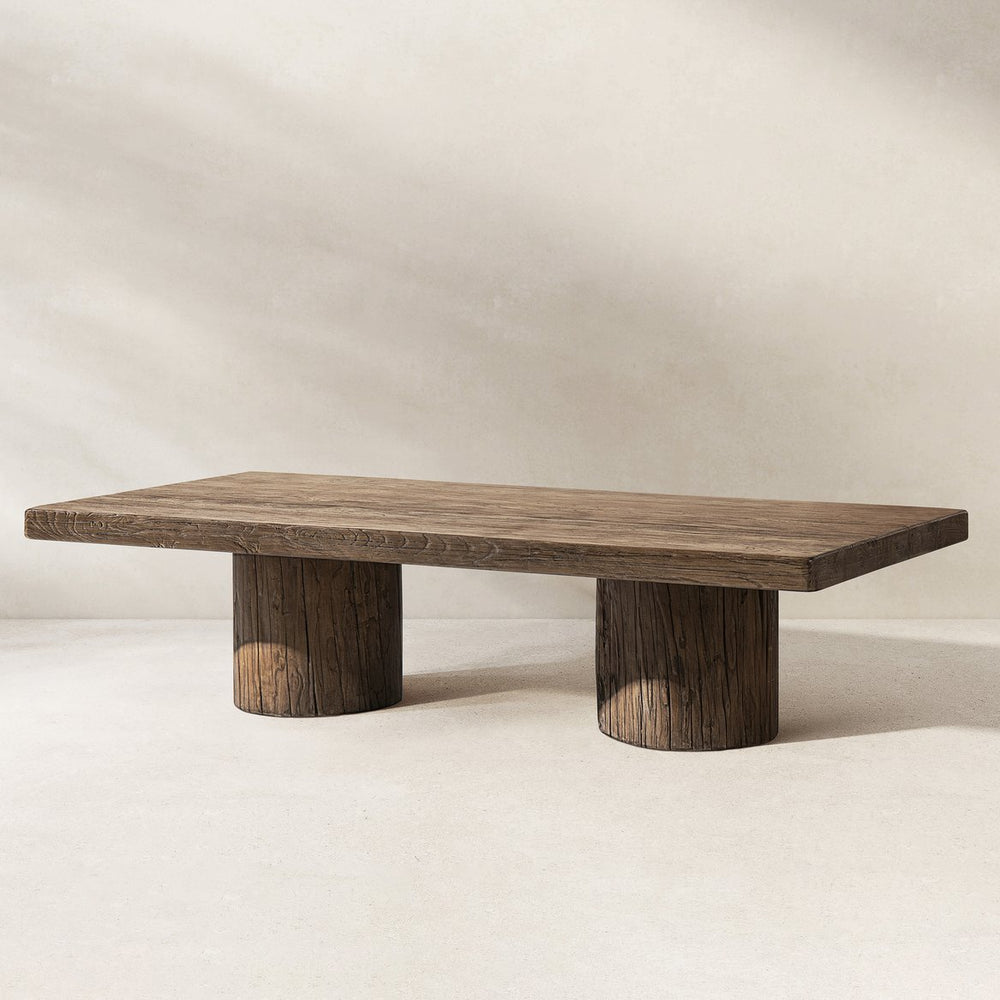 English Elm Arbor Reclaimed Elm Plinth Coffee Table Solid Wood Farmhouse Living Room Accent B2719P474446