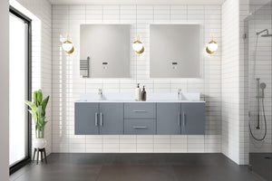 English Elm Dark Grey Double Bath Vanity 72" W x 22" D with White Quartz Top, Solid Wood, Soft-Close Drawers, Ample Storage B2731P258693