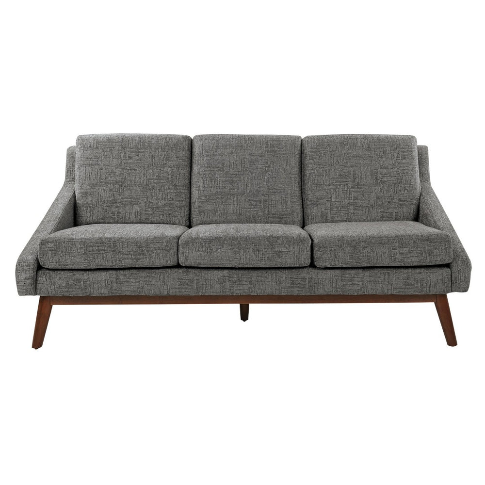 OSP Home Furnishings Mid-century Open Arm Sofa with Coffee Finish Wood Legs and Plush Upholstered Cushions SL4433R-MC4