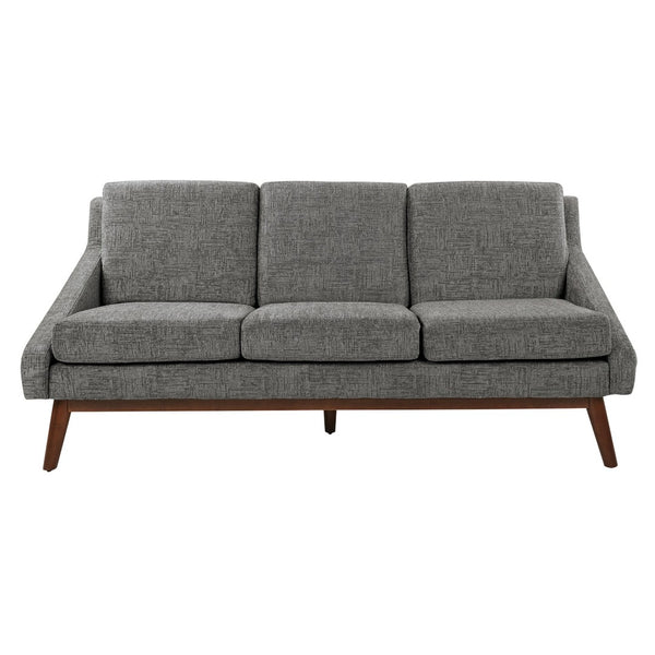 OSP Home Furnishings Mid-century Open Arm Sofa with Coffee Finish Wood Legs and Plush Upholstered Cushions SL4433R-MC4