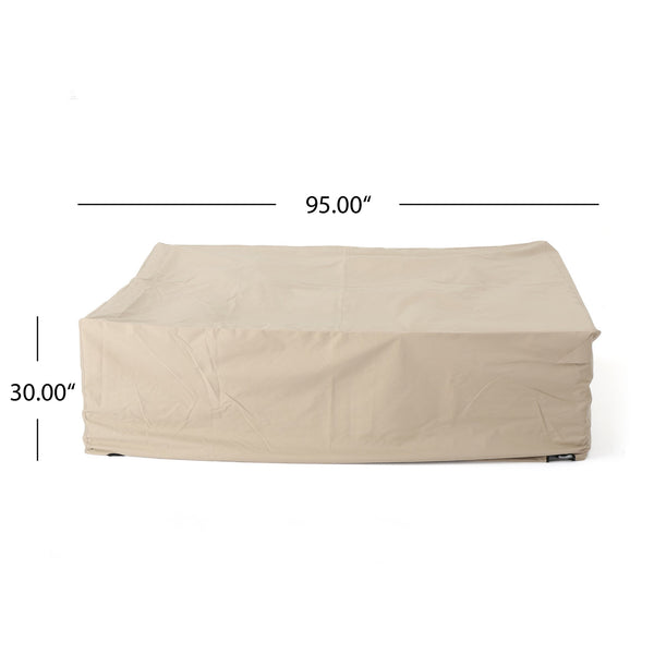 English Elm Christopher Knight Home® - SHIELD Waterproof Dining Set Cover Beige, 95"x72"x30" 100% Polyester Fabric, Weather & UV Protection 60004.00