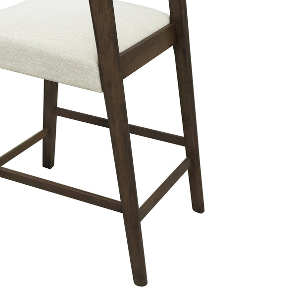 English Elm Christopher Knight Home® - Solid Rubber Wood Counter Stools Set Of 2 - Walnut Finish With Beige Upholstery For Modern Comfort N771P292086T