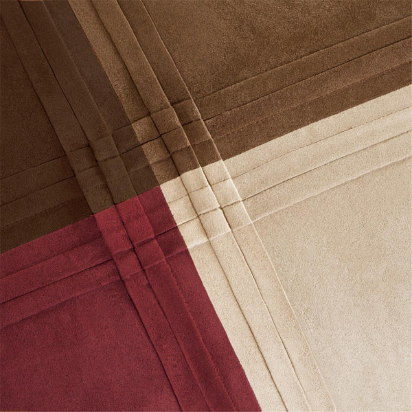 JLA Home Madison Park - 7 Piece Microsuede Comforter Set with Pieced Color-Block Panels, Pintucked Seams, Plush Brushed Reverse 90 L x 90 W x 1.5H MP10-283